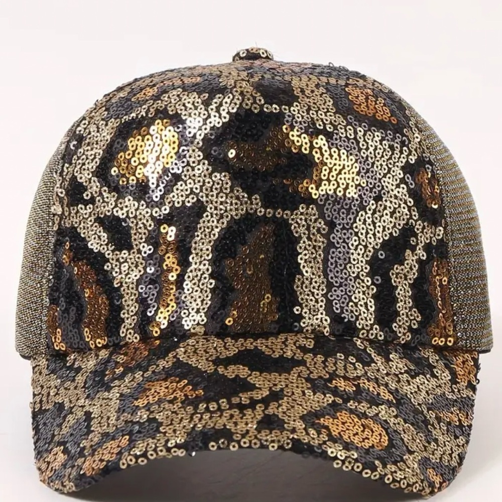 🔥🔥HOT🔥🆕Sparkly Sequin Leopard Hat - Picture 2 of 6